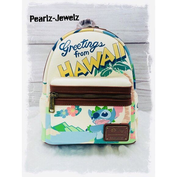 Loungefly Lilo& Stitch Travel Aloha Poster Postcard Hawaii Backpack BoxLunch
